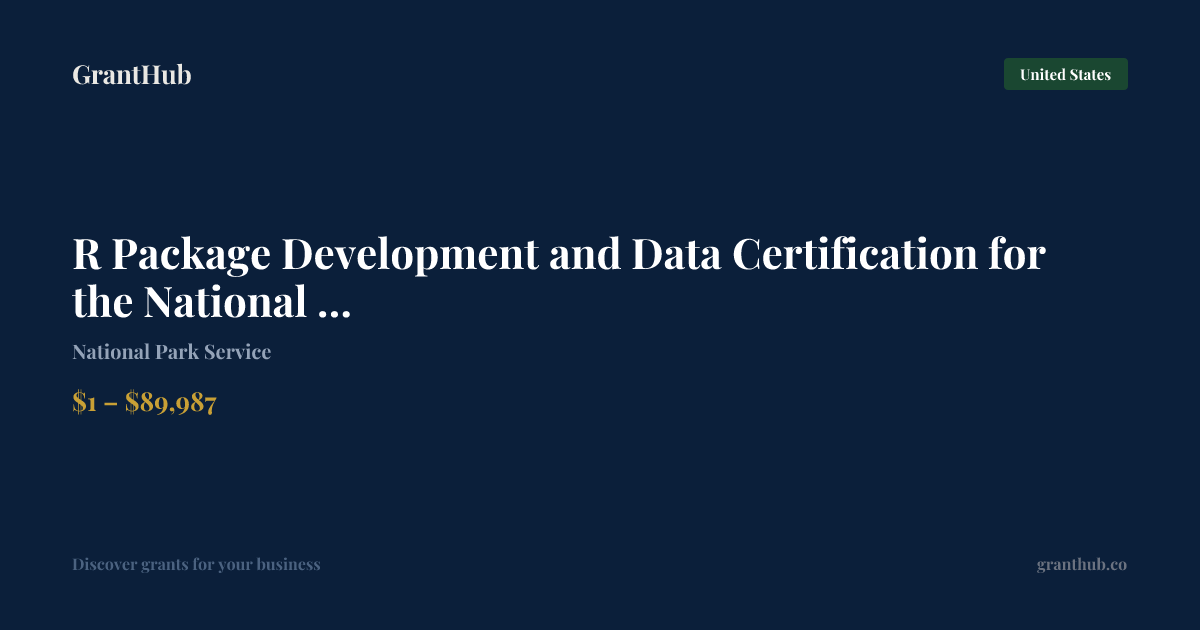 R Package Development and Data C… — United States | GrantHub